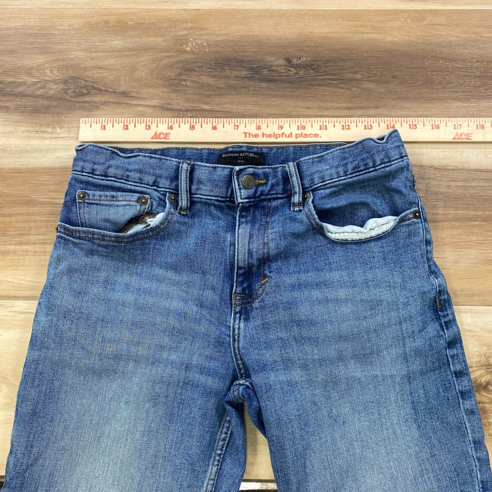 Banana Republic Jeans Mens 30x31 Slim Stretch Cotton Denim Blue Classic Casual - Picture 2 of 9